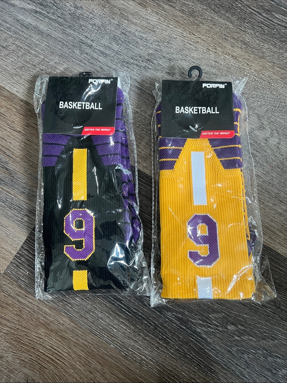 (9) NWT 2pc Porfin Basketball Socks